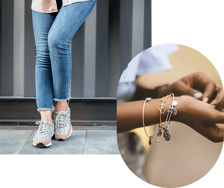 Stylish woman With Jeans and Jewelry