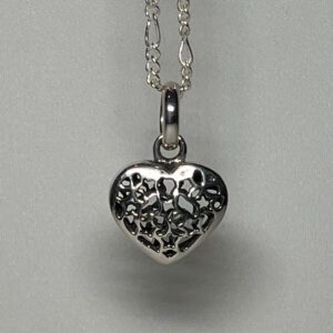 Sterling Silver Puffed Heart Necklace