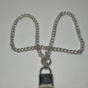 Heart Padlock Keyhole Necklace 950 Sterling Silver