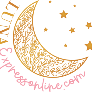 Luna express online logo with a moon drawing