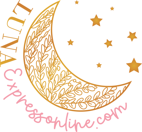 Luna express online logo with a moon drawing