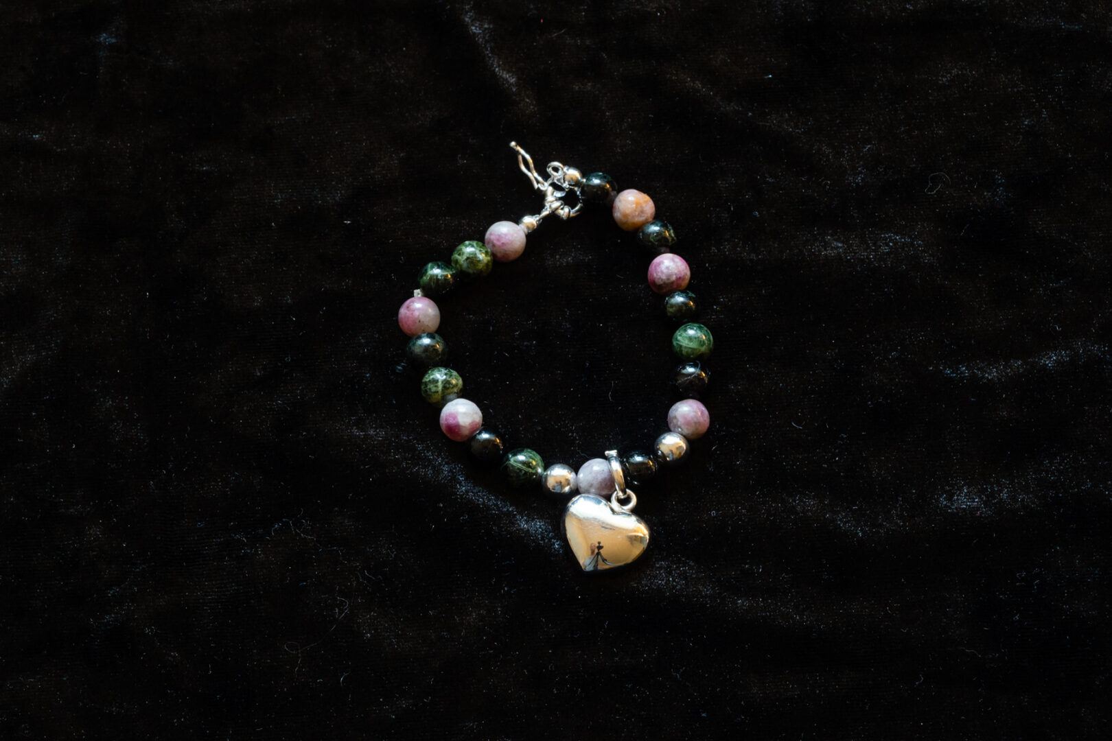 A Beautiful Beaded Bracelet With Heart