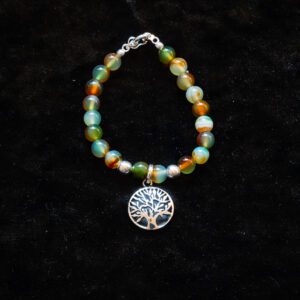 Bead Bracelet with Sterling Silver Tree