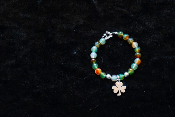 Blue and Turquoise Sterling Silver Clover Bracelet