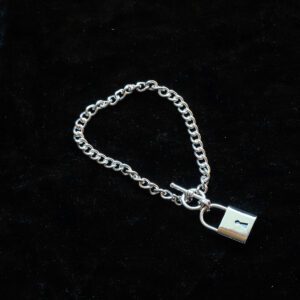 Heart Padlock Keyhole Bracelet Sterling Silver