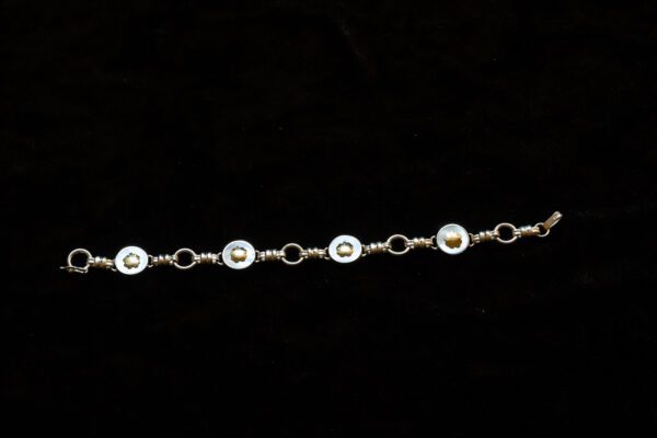 Gold Four Leave Sterling Silver Bracelet