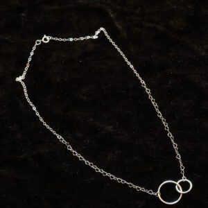 A picture of a light silver jewelry with rings