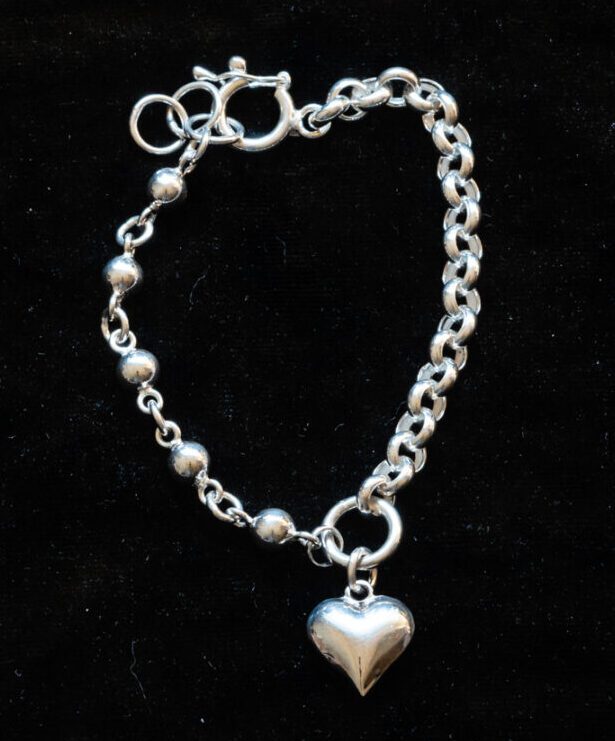 Sterling Silver unique design Bracelet with Heart