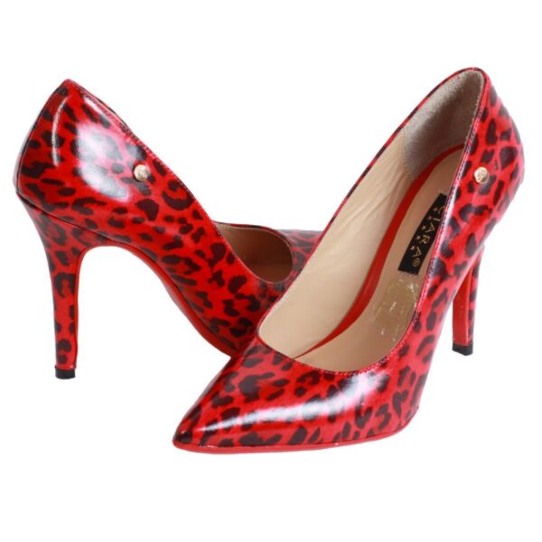 Red Leopard Classic Shoes with Red Sole