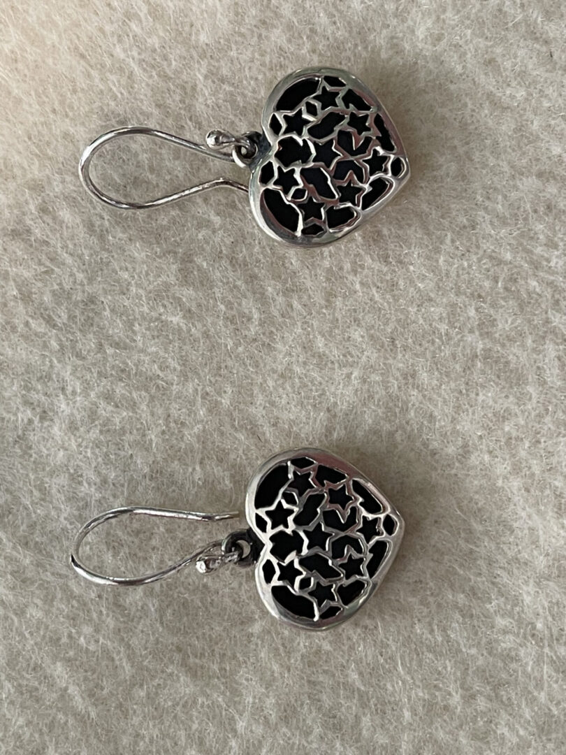 A black heart inspired earrings for women